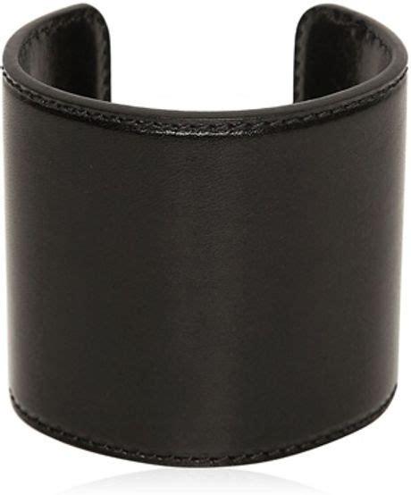 Ann Demeulemeester Large Plain Leather Cuff In Black For Men Lyst