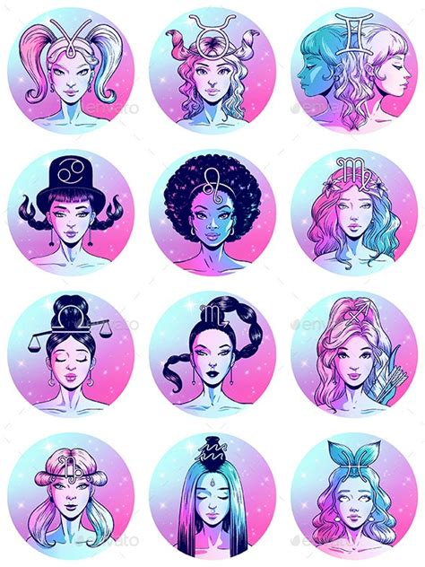 Zodiac Girls By Littlepaw Graphicriver