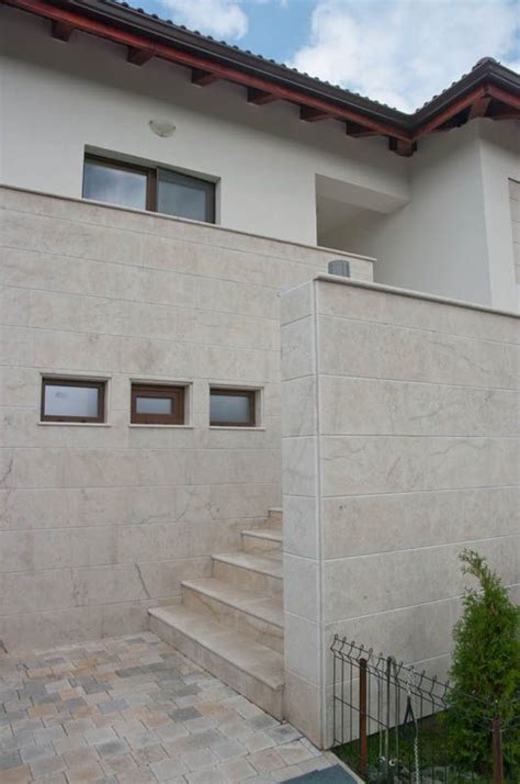Grey Limestone Exterior Wall Cladding Tiles 9~45 Exterior Wall