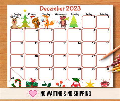 December 2023 Calendar Maker