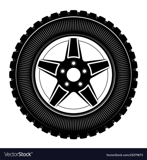 Wheels And Tires Are Black For A Logo Or Emblem Vector Image