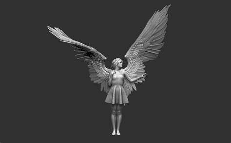 Woman Character Angel Sculptures Stands Poses 3d Model