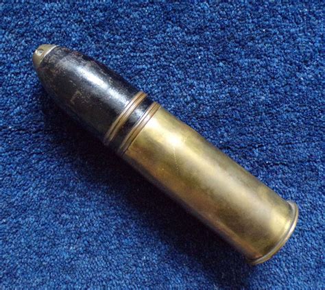 Ww1 37mm Inert Brass Cartridge And Shell Dated 1916 In Ammunition