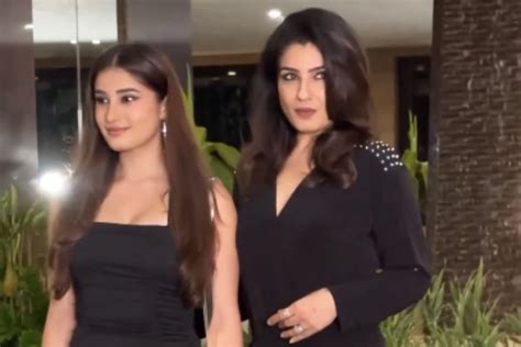 Raveena Tandon Twins With Daughter Rasha Thadani In Stylish Black Outfits Fans In Awe