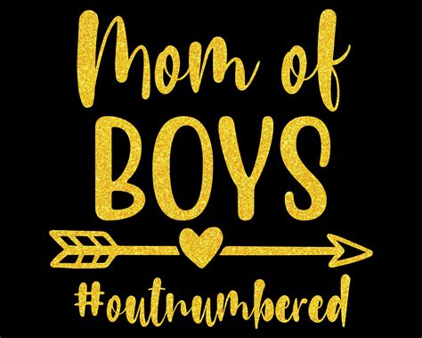 Mom Of Boys Outnumbered Svg Files For Cricut Mom Life Svg Etsy