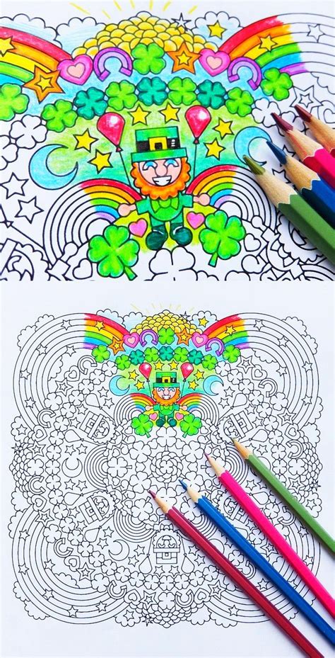 Free printable coloring pages of mandalas for adults & kids. Lucky Charms Party - St. Patrick's Day mandala coloring ...