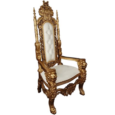 Gold Throne With White Cushions Transparent Png Stickpng