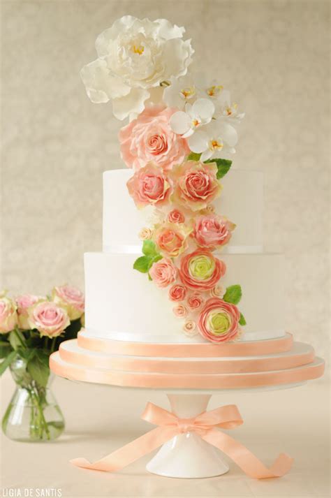 Pink Peach And Mint Wedding Cake The Cake Blog