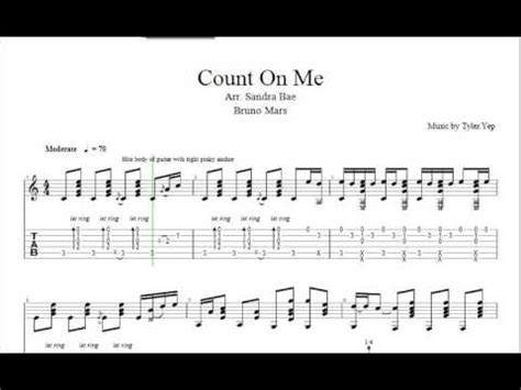 Count On Me Bruno Mars Tab Guitar Sandra Bae Youtube