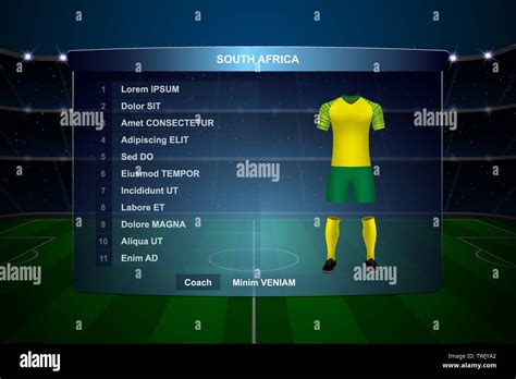 Football Scoreboard Broadcast Graphic Template With Squad South Africa