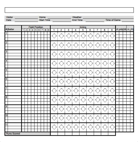 Free 8 Sample Baseball Score Sheet Templates In Pdf Ms