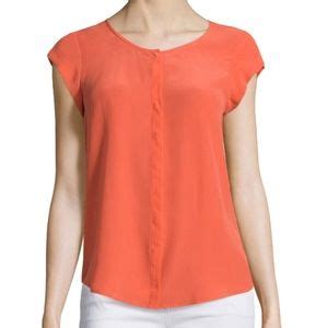 Joie Tops Joie Coral Silk Iva Blouse Size Xs New With Tags Poshmark