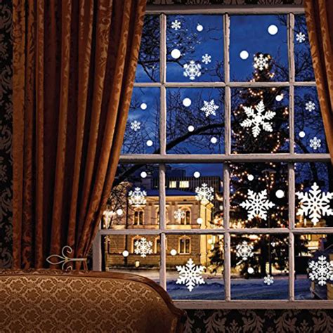 5pcs Christmas Snow Glass Removable Home Window Wall Stickers Decal
