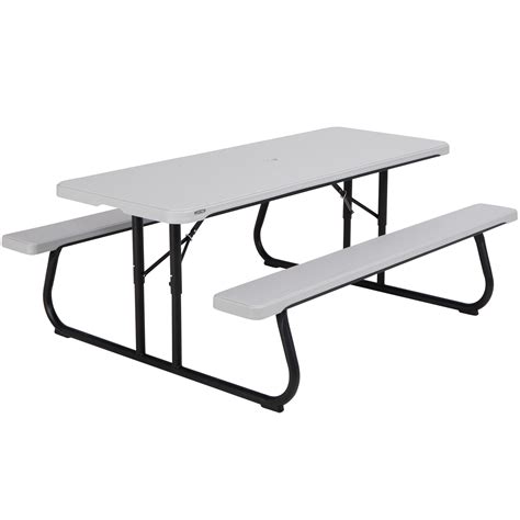 Lifetime 60265 30 X 72 Rectangular Gray Plastic Folding Picnic Table