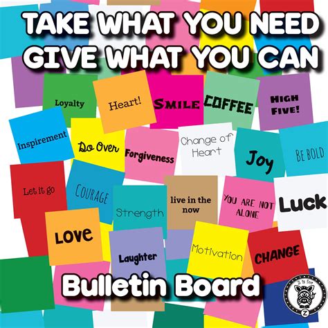 Take What You Need Bulletin Board Take What You Need Bulletin Boards