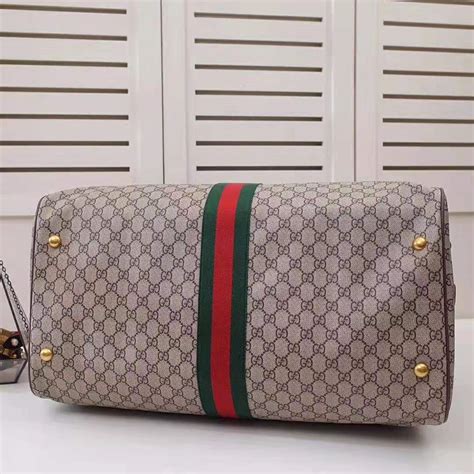 Gucci Gg Unisex Ophidia Gg Large Carry On Duffle In Beigeebony Gg