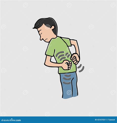 Man With Back Pain Cartoon Stock Vector Illustration Of Backache