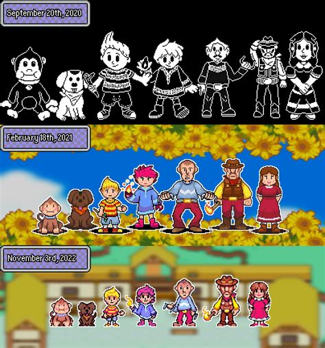 Third Time Doing Sprites Of Some Of The Mother 3 Cast Comparison Image On Next Slide R