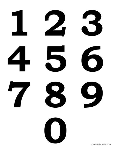 Printable Silhouette Numbers 0 9 Numbers Font Free Printable Numbers