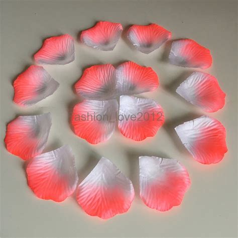 Coral Rose Petals Artificial Flower Silk Petal For Wedding Etsy