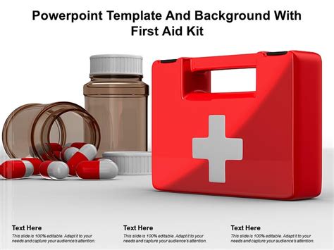 Powerpoint Template And Background With First Aid Kit Presentation