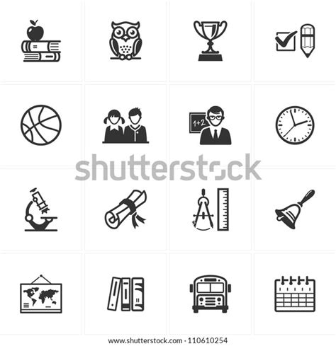 School Education Icons Set 3 Stock Vector Royalty Free 110610254