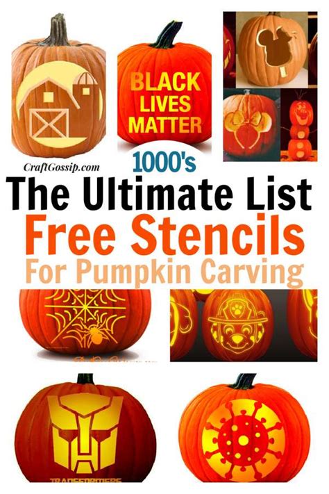 The Ultimate Pumpkin Carving List Of Over 1000 Free Stencils And