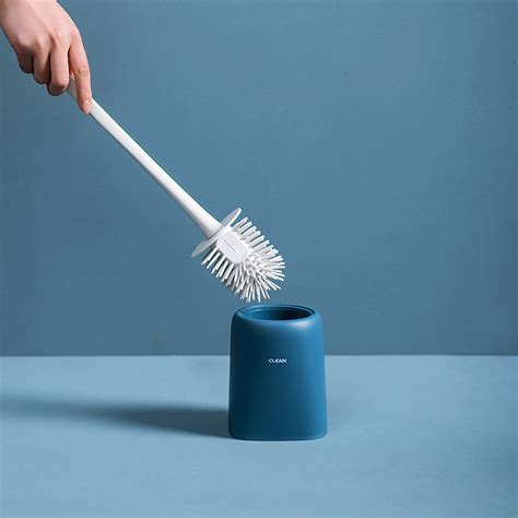 Piping Tubes Toilet Brush And Holder Set Soft Silicone Bristle