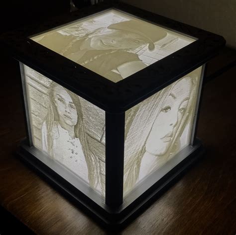 made to order personalized lithophane photo lightbox this one of a kind light is created from