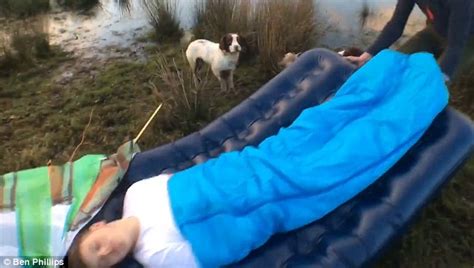 Prankster Ben Phillips Drags His Friend Sleeping On An Air