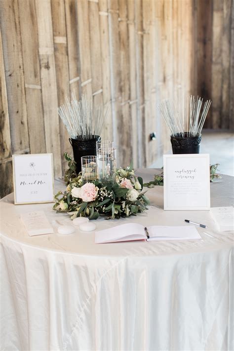 A table by the entrance will do the trick, but if … For this wedding, I set up the guest book table prior to ...