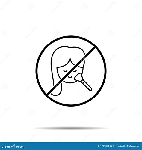 No Makeup Face Girl Icon Simple Thin Line Outline Vector Of Beauty