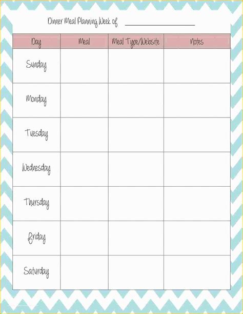 7 Day Meal Planner Template Printable Pdf Download