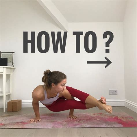 A Woman Is Doing Yoga In Front Of A Wall With The Words How To