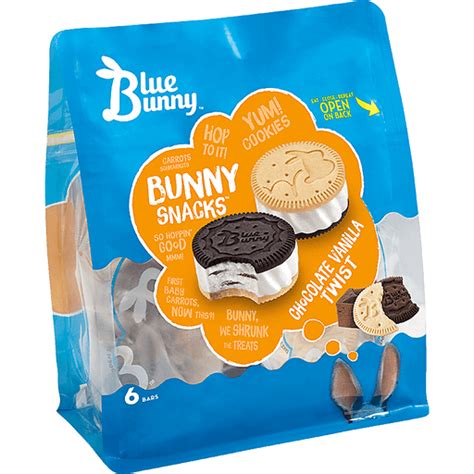 Blue Bunny Bunny Snacks Ice Cream Sandwiches Reduced Fat Chocolate