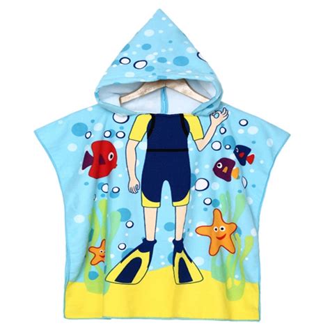 Kid's bath towels will keep your little ones dry at beach or when they step out of the bathtub or at if your children love need a complete coverage from head to toe, hooded towels do the trick and even. Children Beach Towel Hooded Cloak Kids Boy Girl Baby Bath ...