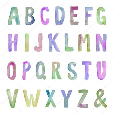 Watercolor Alphabet Letters Watercolor Alphabet Letters — Stock Photo