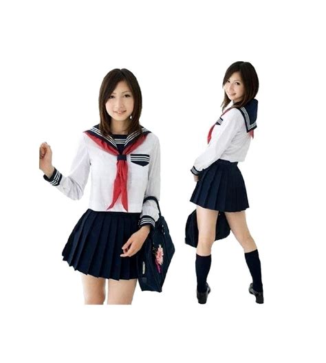 Girls Japanese High School Uniform Sailor Suit Cosplay Costume Jk
