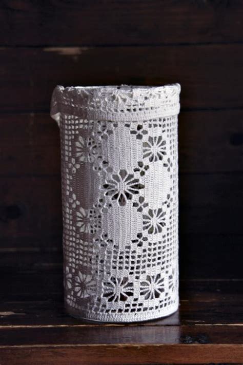 Those Northern Skies Details On The Doily Candle Holders
