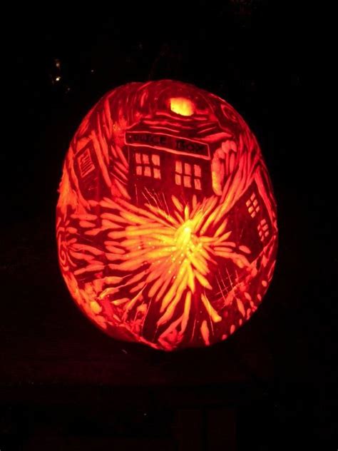 Awesome Exploding Tardis Pumpkin Carving Pumpkin Carving Pumpkin