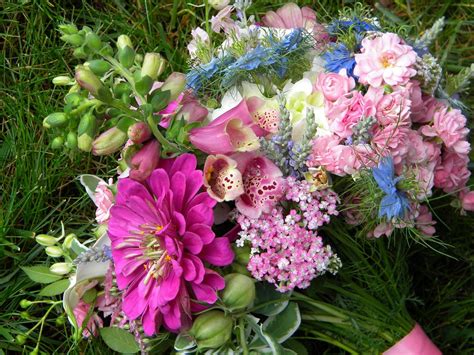 Wedding Flowers From Springwell Summer Bouquet Zinnias Nigella And