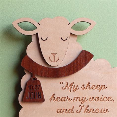 My Sheep Hear My Voice Lamb Of God Wood Sheep Wall Hanging Etsy