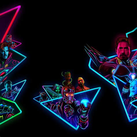 2932x2932 Avengers Infinity War 2018 80s Style Artwork Ipad Pro Neon
