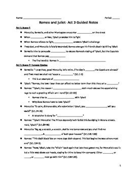 Maybe you would like to learn more about one of these? Romeo and Juliet- Act 3 Guided Notes Handout by Classroom Quips and Tips