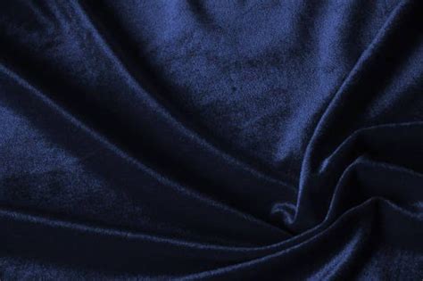 Navy Blue Stretch Silky Velvet Fabric Dark Blue Velvet Fabric By The