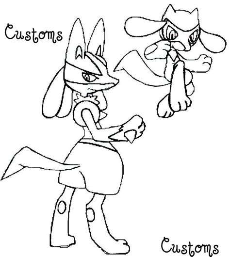 Lucario Pokemon Coloring Pages Riolu Printable Kids Colouring Color