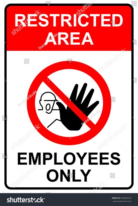 Restricted Area Employees Only Sign Vector Stock Vector Royalty Free