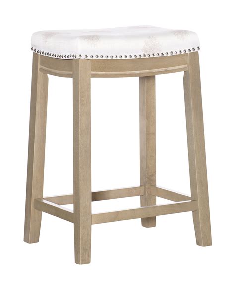 Linon Claridge Backless Wood Counter Stool 26 Seat Height Rustic
