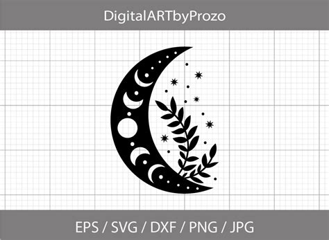 Boho Moon Svg Mystic Svg Moon Phases Svg Moon Svg For Etsy