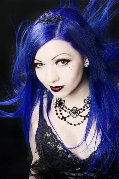 ️ ☯ ☮ Gothic Hairstyles Goth Hair Blue Hair